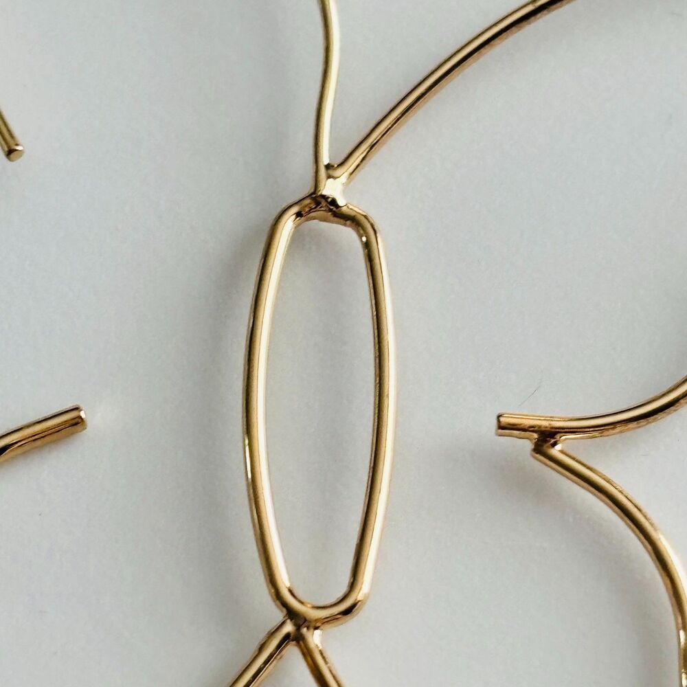 Gold Tone Butterfly Wire Hoop Earrings Lightweight Alloy French Hook - Picture 4 of 9